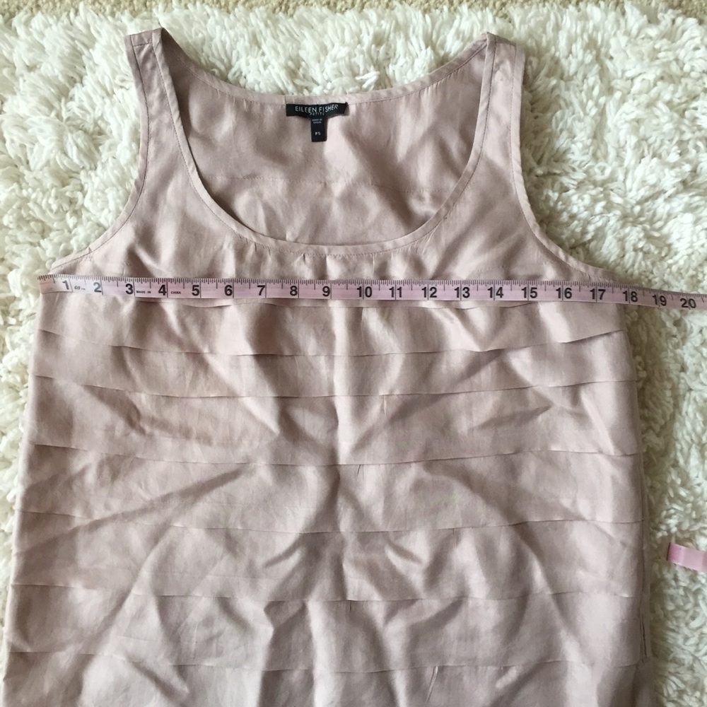 Eileen Fisher Nude Pink Color Silk Blouse Petite - Picture 3 of 5